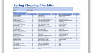 Cleaning Checklist Template Excel