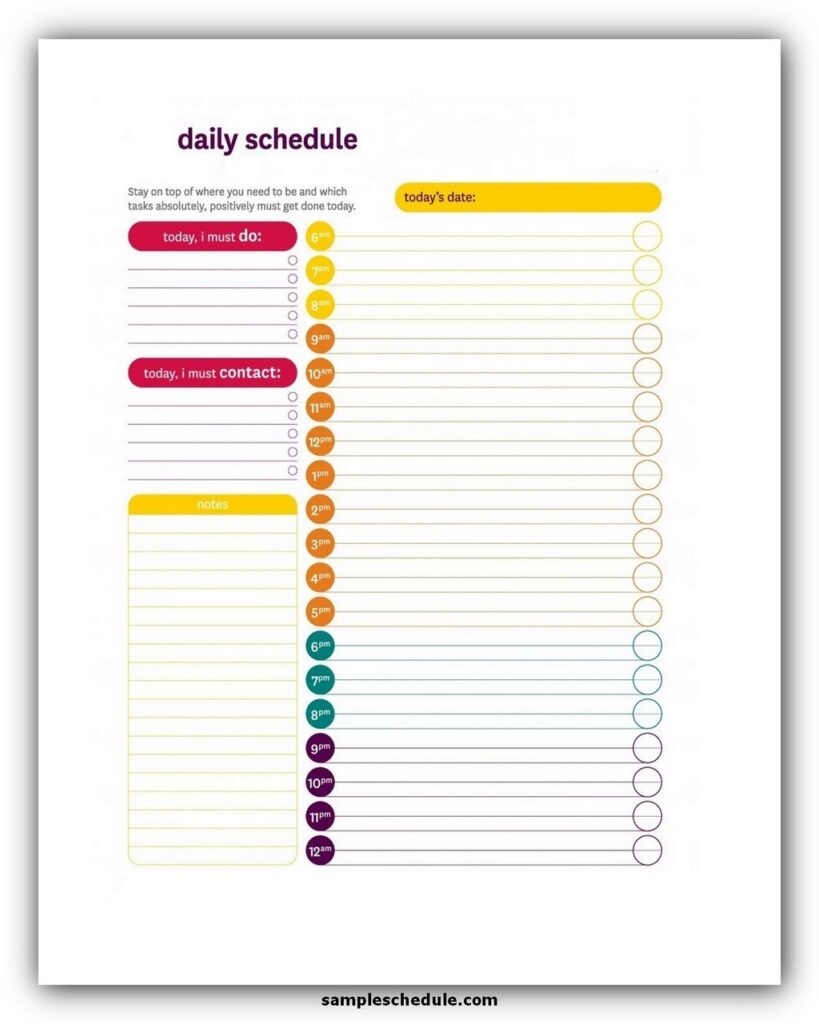 Daily Schedule Template 13