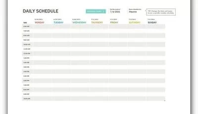 Daily Schedule Template Excel Featured