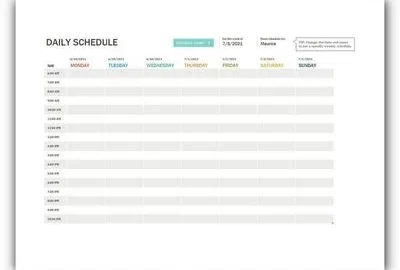Daily Schedule Template Excel Featured