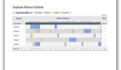 Employee Absence Schedule