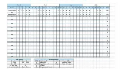 Monthly Employee Schedule Template Excel Featured