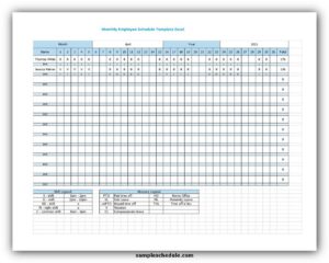 monthly employee schedule template monthly employee schedule template