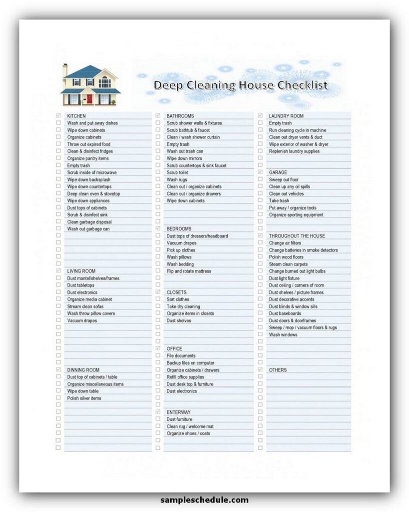 Professional House Cleaning Checklist Template 02