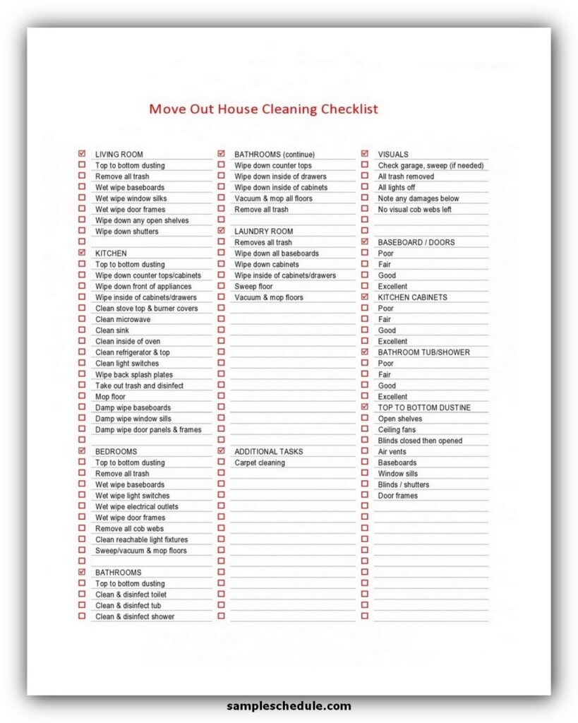 Professional House Cleaning Checklist Template 03