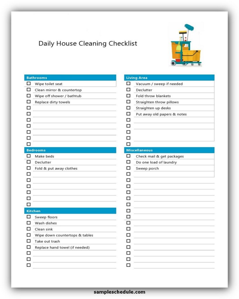 Professional House Cleaning Checklist Template
