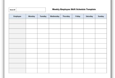 Weekly Employee Shift Schedule Template Excel Free