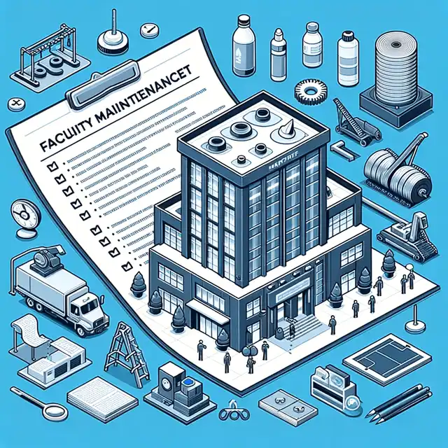 Facility maintenance checklist, with a detailed list of tasks to ensure the upkeep and functionality of buildings like gyms