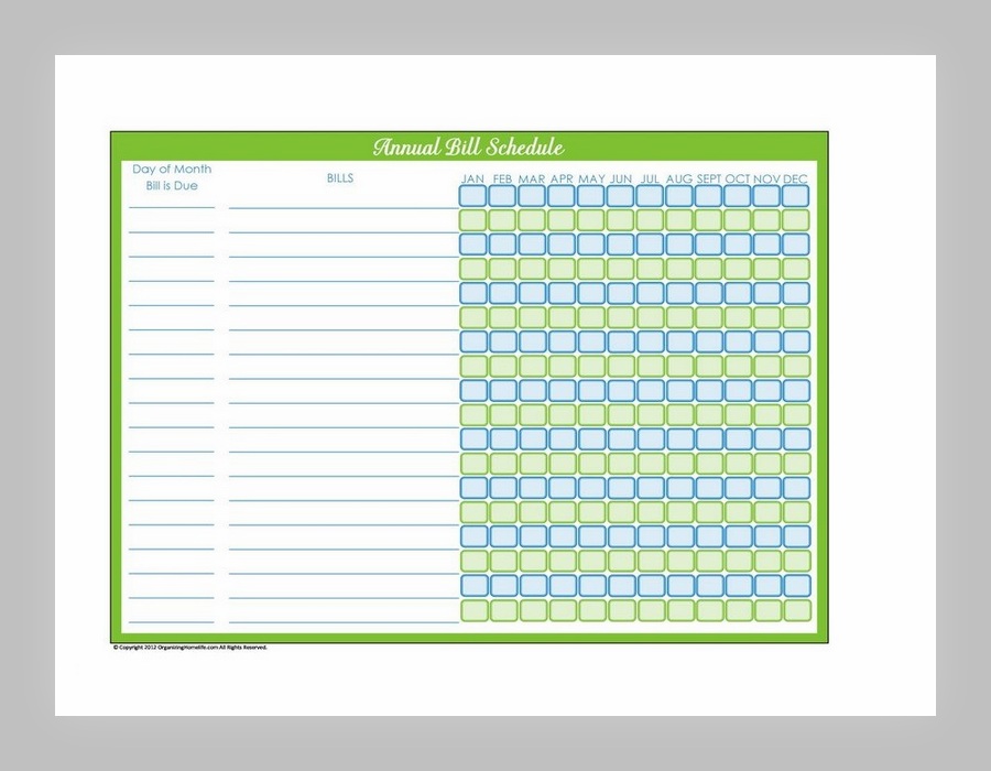 Bill Payment Schedule Template Excel 26