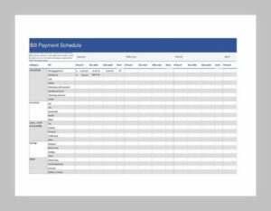 13+ Free Bill Payment Schedule Template Excel – sample schedule