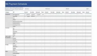 Bill Payment Schedule Template Excel Featured