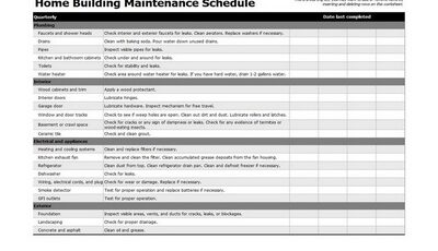 Building Maintenance Schedule Template Featured