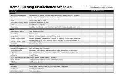 Building Maintenance Schedule Template Featured
