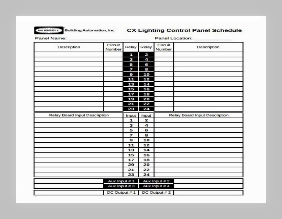 Circuit Breaker Panel Label