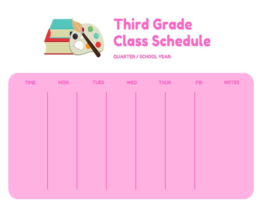 Class Schedule Template Word 02