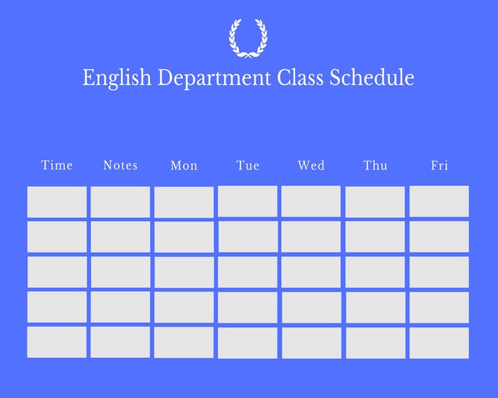 Class Schedule Template Word 05