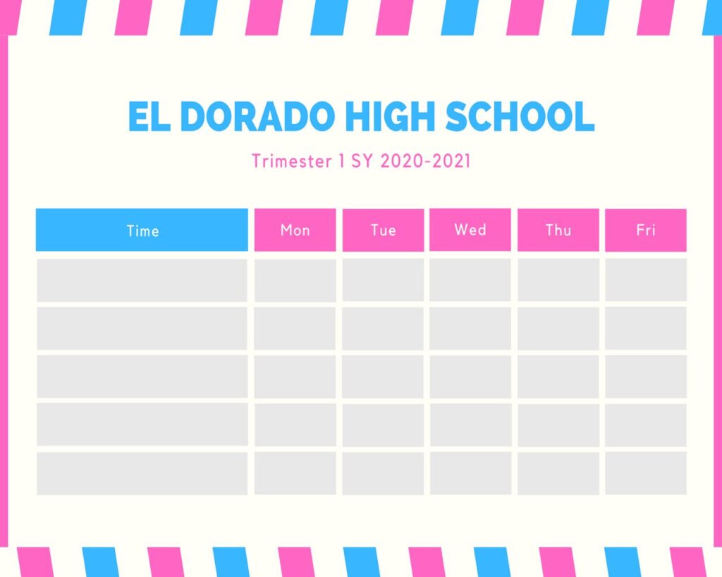 Class Schedule Template Word 06