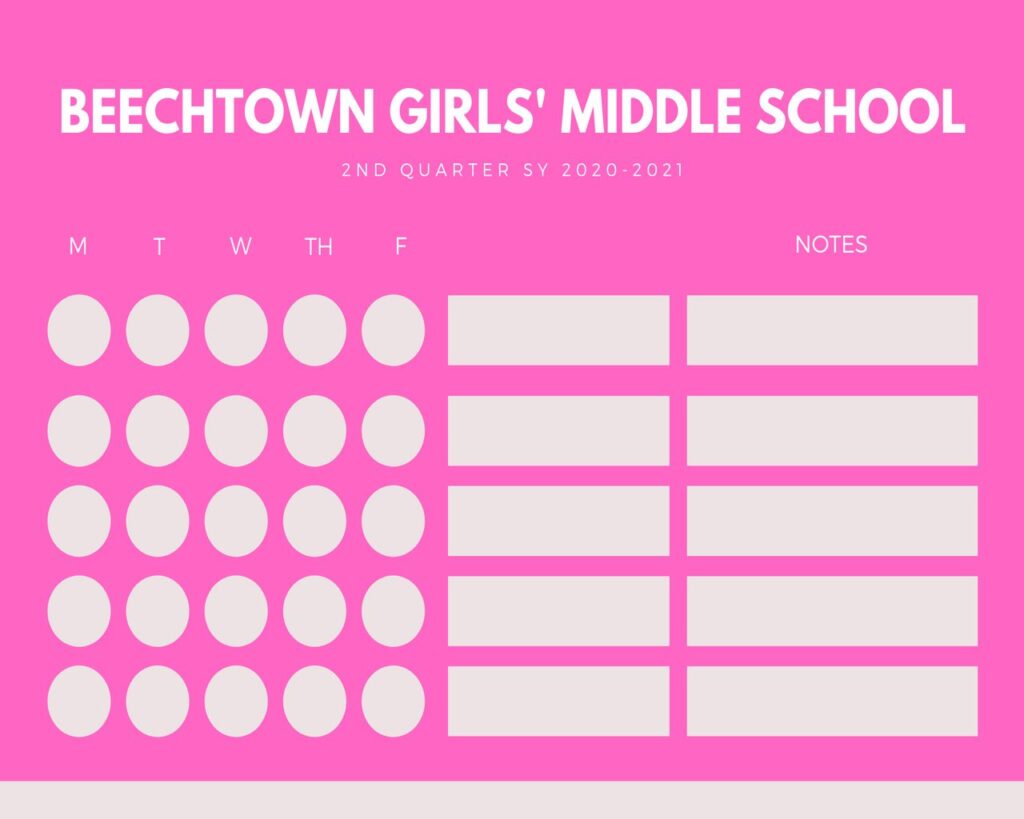 Class Schedule Template Word 09