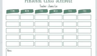 Class Schedule Template Word Fatured