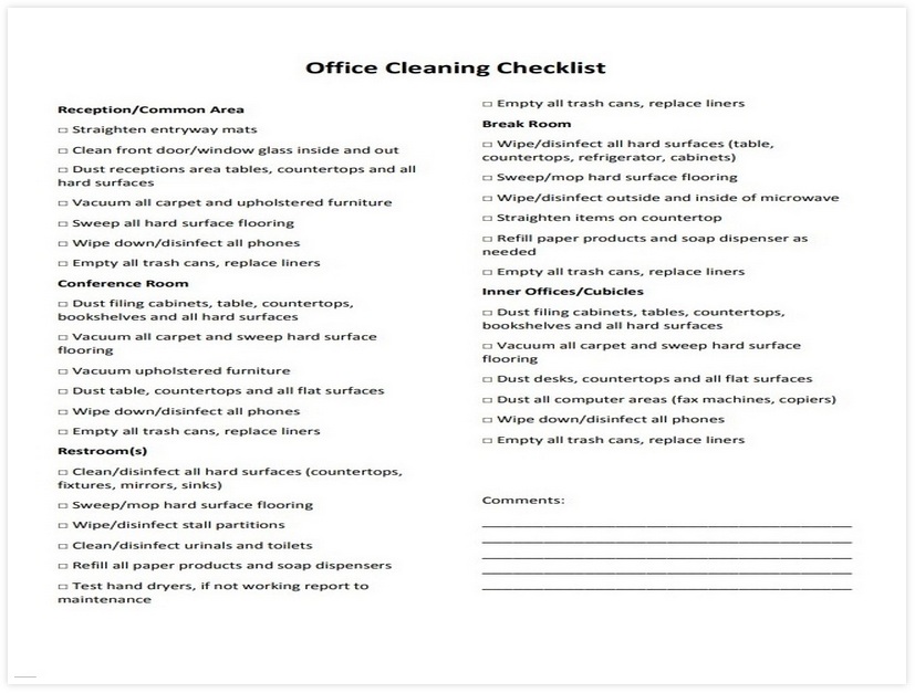 Cleaning Schedule Template for Office 04