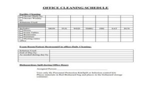 Cleaning Schedule Template for Office Featured