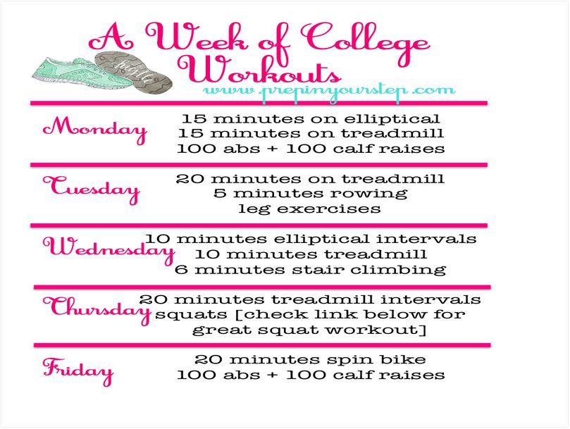 College Weekly Training Schedule