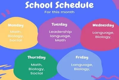 Colorful School Schedule Featured