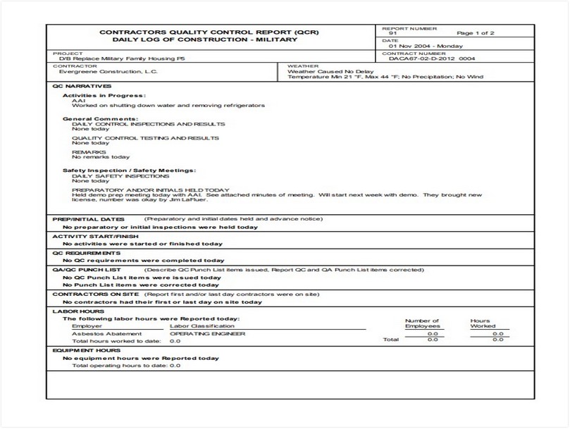 Construction Daily Log Template 02