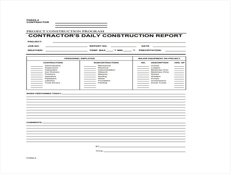Construction Daily Log Template 03
