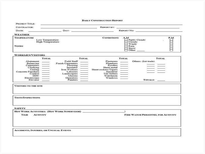 Construction Daily Log Template 05