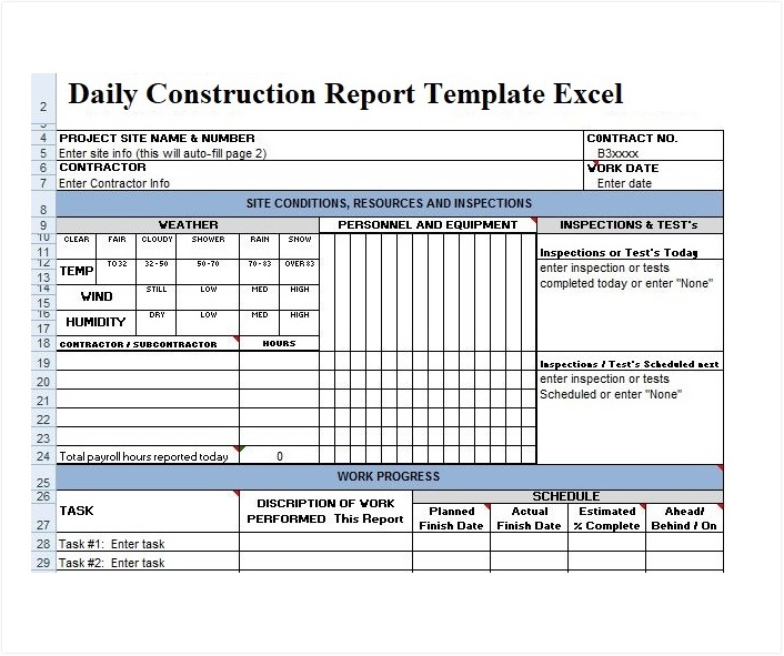 Construction Daily Log Template 10