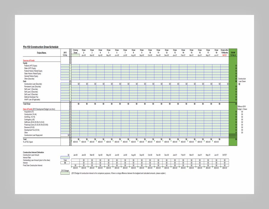 Construction Draw Schedule Template Excel