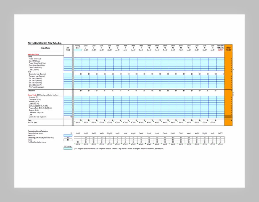 Construction Draw Schedule Template