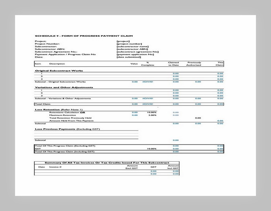 Construction Progress Payment Schedule Template 44