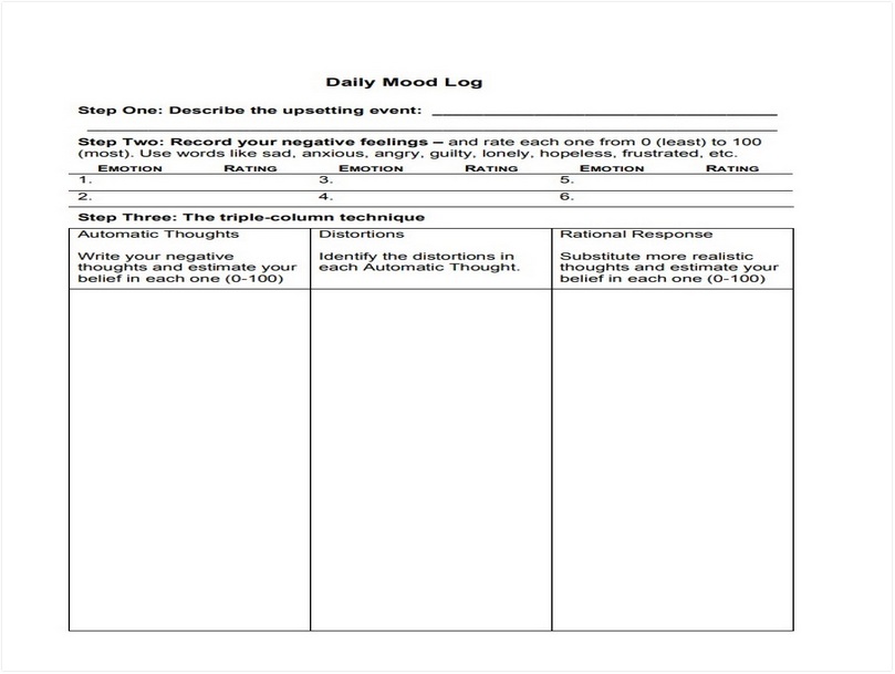 Daily Mood Log Template