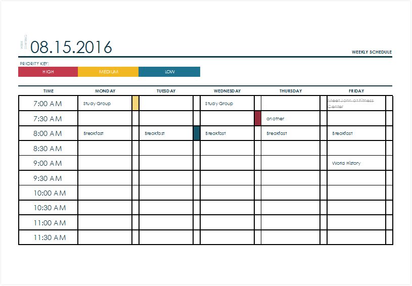 Daily Task Scheduler Template