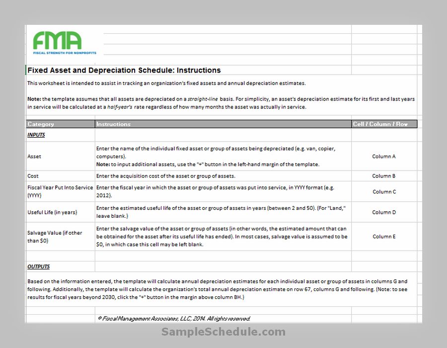 Depreciation Schedule Template 02