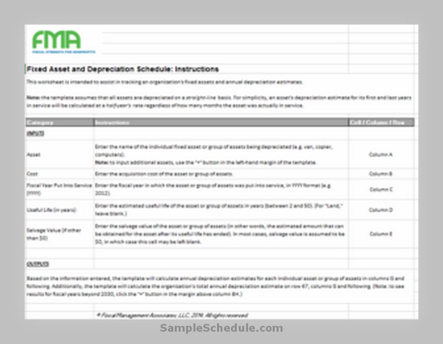 Depreciation Schedule Template 03