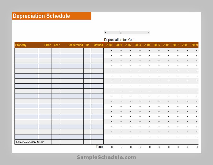 Depreciation Schedule Template 11