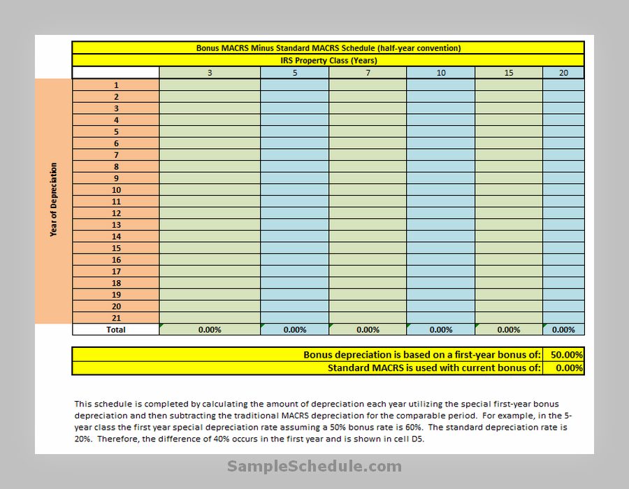 Depreciation Schedule Template 13