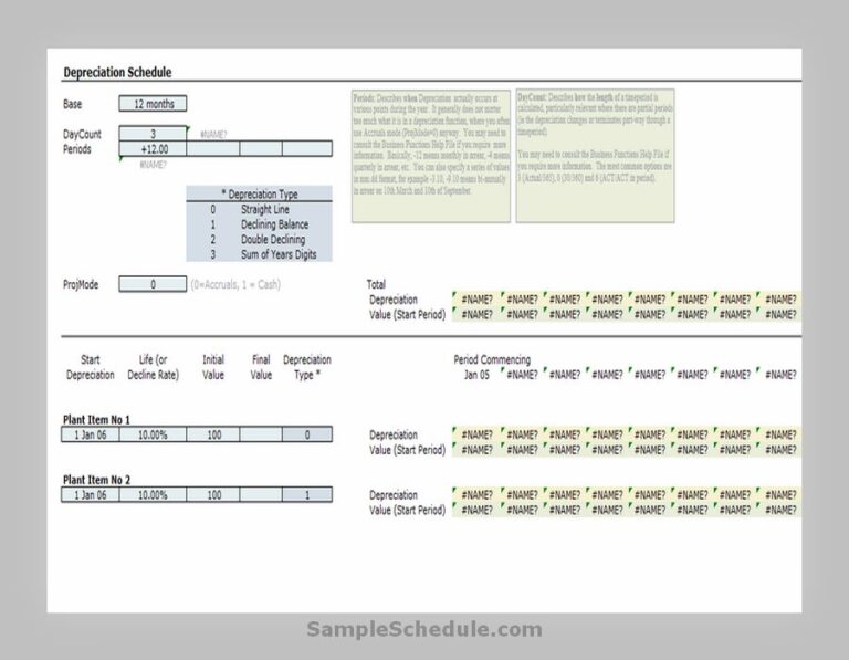 25+ Depreciation Schedule Template Excel Free to Use - sample schedule