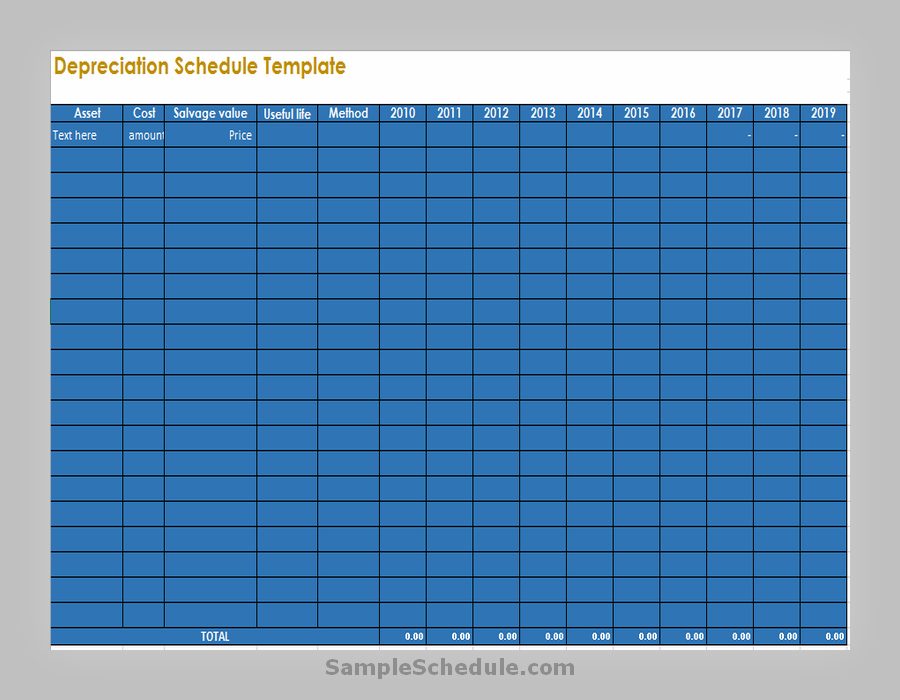 Depreciation Schedule Template 18