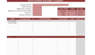 Depreciation Schedule Template Faeatured