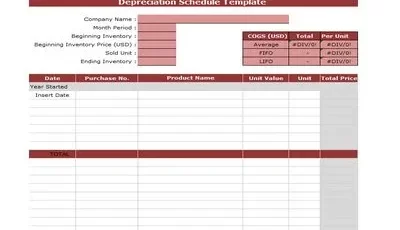 Depreciation Schedule Template Faeatured