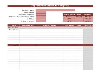 Depreciation Schedule Template Faeatured