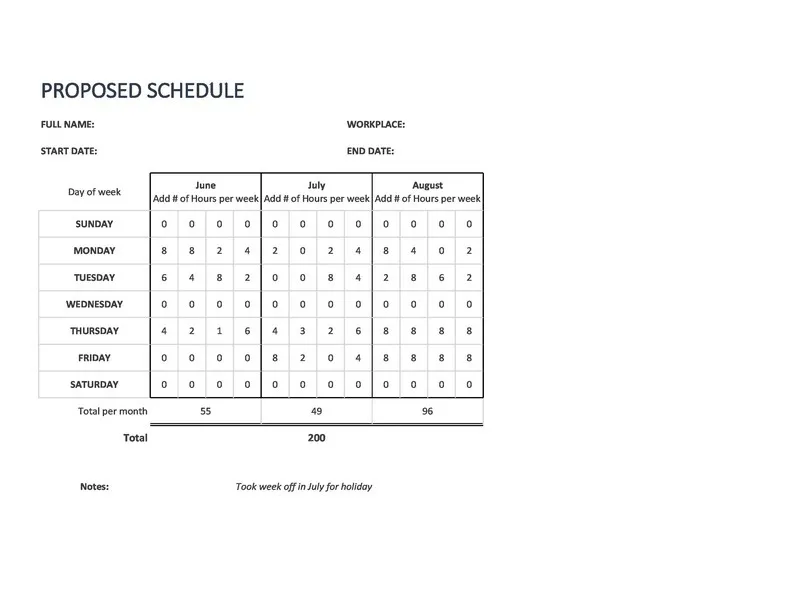 Employee Shift Schedule Excel 06