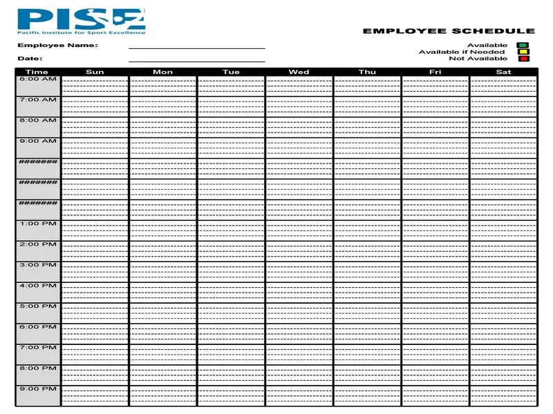 Employee Shift Schedule Excel 13