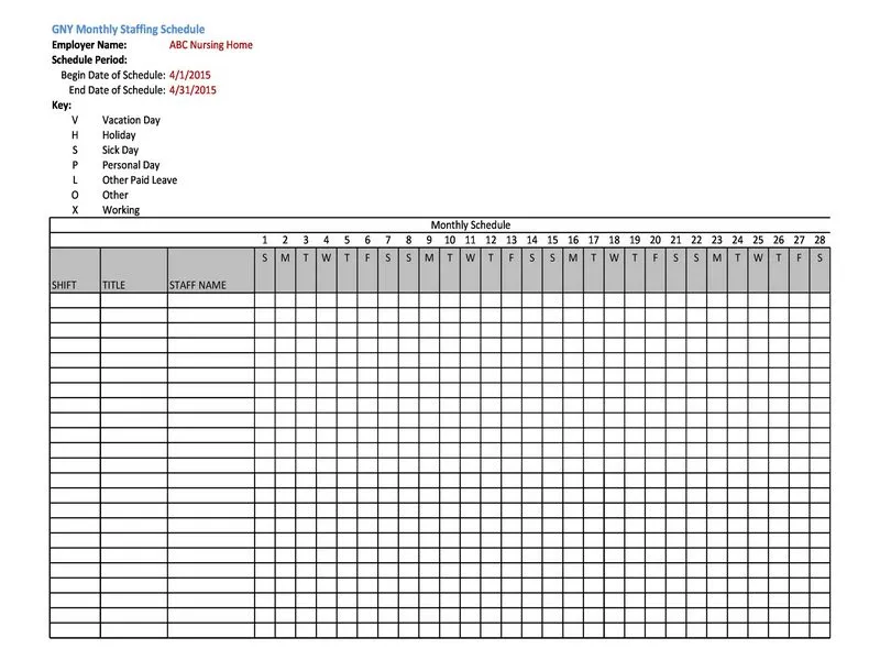 Employee Shift Schedule Excel 17