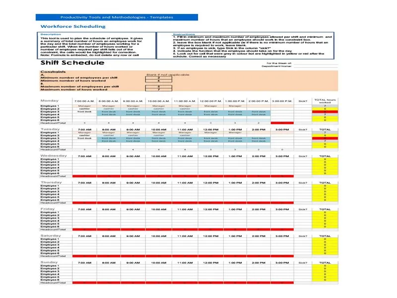 Employee Shift Schedule Excel 21