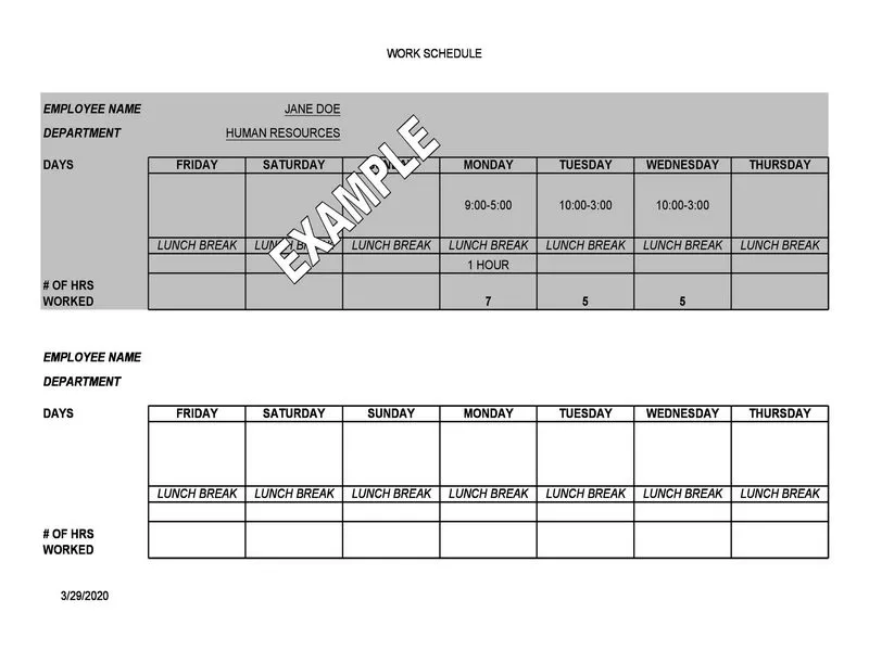 Employee Shift Schedule Excel 30